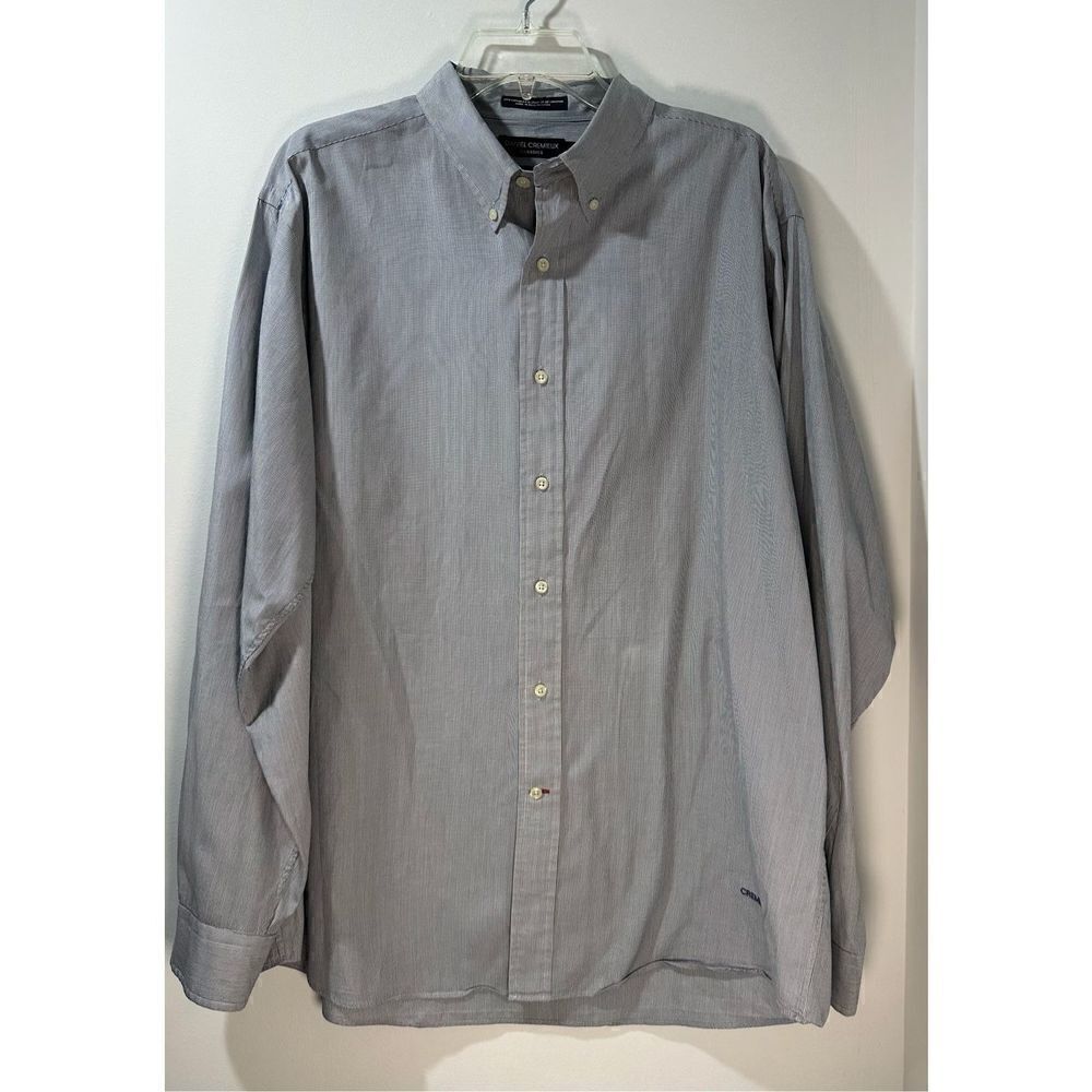 Daniel Cremieux blue white men’s button down dress shirt size XL. #32-0810